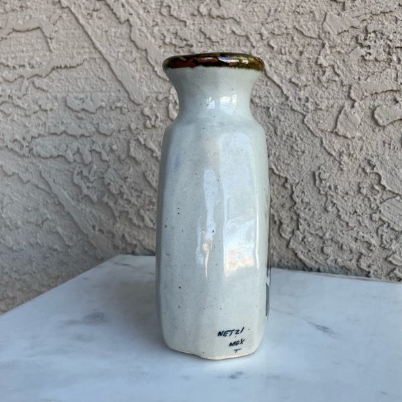 VINTAGE Tonala Stoneware Hand Painted Ceramic Folk Art Bird Vase Mexican Pottery - Picture 6 of 12